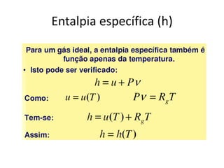 Entalpia específica (h)
 