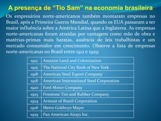 Urbanização e imigração
Durante a Primeira República o processo de industrialização esteve
entrelaçado também ao de imigração. Estima-se que, entre 1890 e 1930,
O Brasil tenha recebido cerca de 3 milhões e 200 mil imigrantes.
Observe as tabelas a seguir:
Italianos 1.156.472
Portugueses 1.030.666
Espanhóis 551385
Alemães 112593
Russos 108475
Japoneses 86577
Austríacos 79052
Sírio-libaneses 73690
Imigrantes no Brasil (1890-1930)
Imigrantes em São Paulo
(1890-1930)
Italianos 694498
Espanhóis 374658
Portugueses 362156
Japoneses 85103
Alemães 50507
Austríacos 33133
Outros 432954
Total 2.033.000
 
