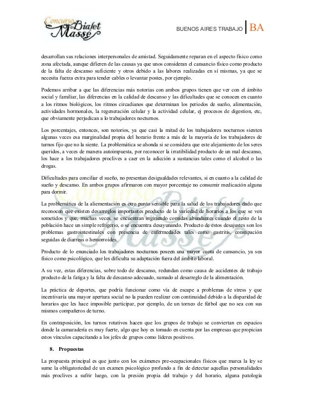 Trabajo Nocturno Y Por Turnos En Empresas Electricas Del Conurbano Bo