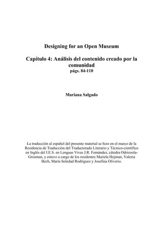 Capítulo 4 Designing for an open museum