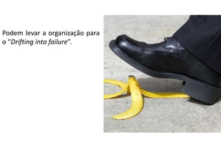 Podem levar a organização para
o “Drifting into failure”.

 
