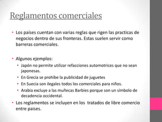 Tasas de cambio monetarioEl tipo de cambio monetario es el precio de la moneda de un pais expresado en términos de la moneda de otro. Cuando los mercadólogos globales ignoran las tasas de cambio se producen consecuencias lamentables.Mattel no logro vender su popular muñeca Barbie Fiesta y sus accesorios en muchos mercados internacionales debido a que era muy costosa. Establecieron su precio en dólares sin tomar en cuenta el cambio en moneda extranjera, y resulto demasiado elevado para muchos compradores.