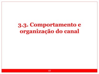 68
3.3. Comportamento e
organização do canal
 