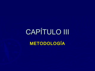 CAPÍTULO IIICAPÍTULO III
METODOLOGÍAMETODOLOGÍA
 