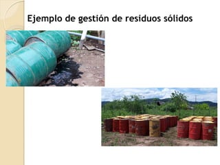 Ejemplo de gestión de residuos sólidos

                      ALMACENAMIENTO
                        INCORRECTO




 ALMACENAMIENTO
CORRECTO: ETAPA DE
   RECOLECCION
 