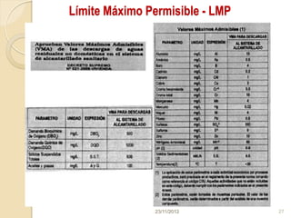 Límite Máximo Permisible - LMP




               23/11/2012        27
 