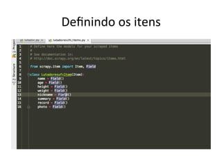 Deﬁnindo	
  os	
  itens	
  
 