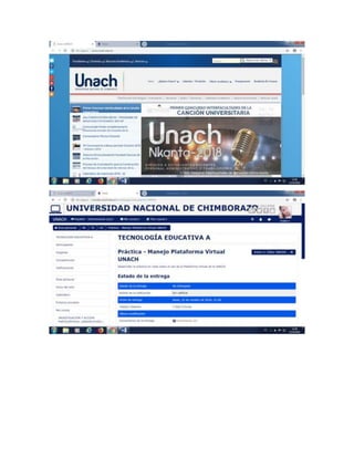 Capturas de la pagina de la Unach 