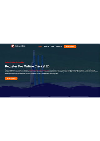 Cricketbitt  | Best Cricket Online Betting Id Provider in India
