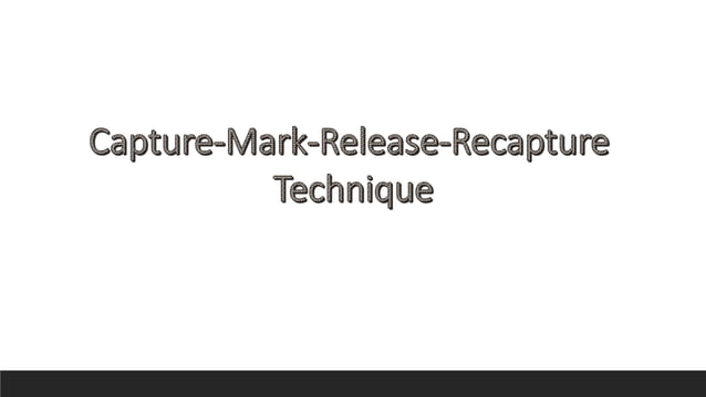 Capture Mark Release Recapture Technique.pptx | Pets