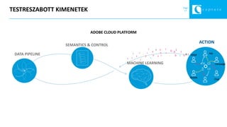 Page
17TESTRESZABOTT KIMENETEK
Campaign
Ads
Mobile
eMail
Chat
0 1
0
0
0
0
0
0
1
1
1
1
1
1
1
1
11
1
1
0 0
0
0 11 0
0
1
1
DATA PIPELINE
ACTION
SEMANTICS & CONTROL
MACHINE LEARNING
ADOBE CLOUD PLATFORM
 