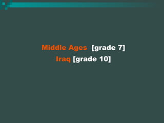 Middle Ages   [grade 7] Iraq  [grade 10] 
