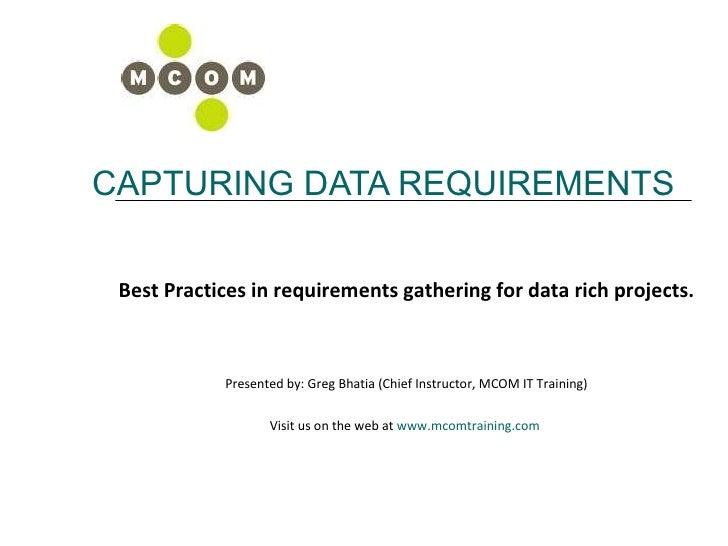 Capturing Data Requirements