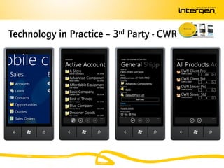 Technology in Practice – 3rd Party - CWR
 