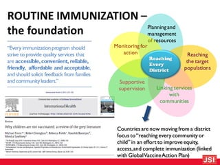 Capturing lessons to strengthen routine immunization & introduce new ...