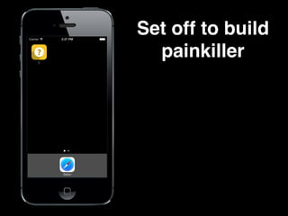 ? 
Set off to build 
painkiller 
 