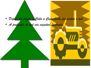 • Depois de chegar a Cuba a Capuchinho foi visitar o avô.
• A profissão do avô era caçador/ lenhador.
 