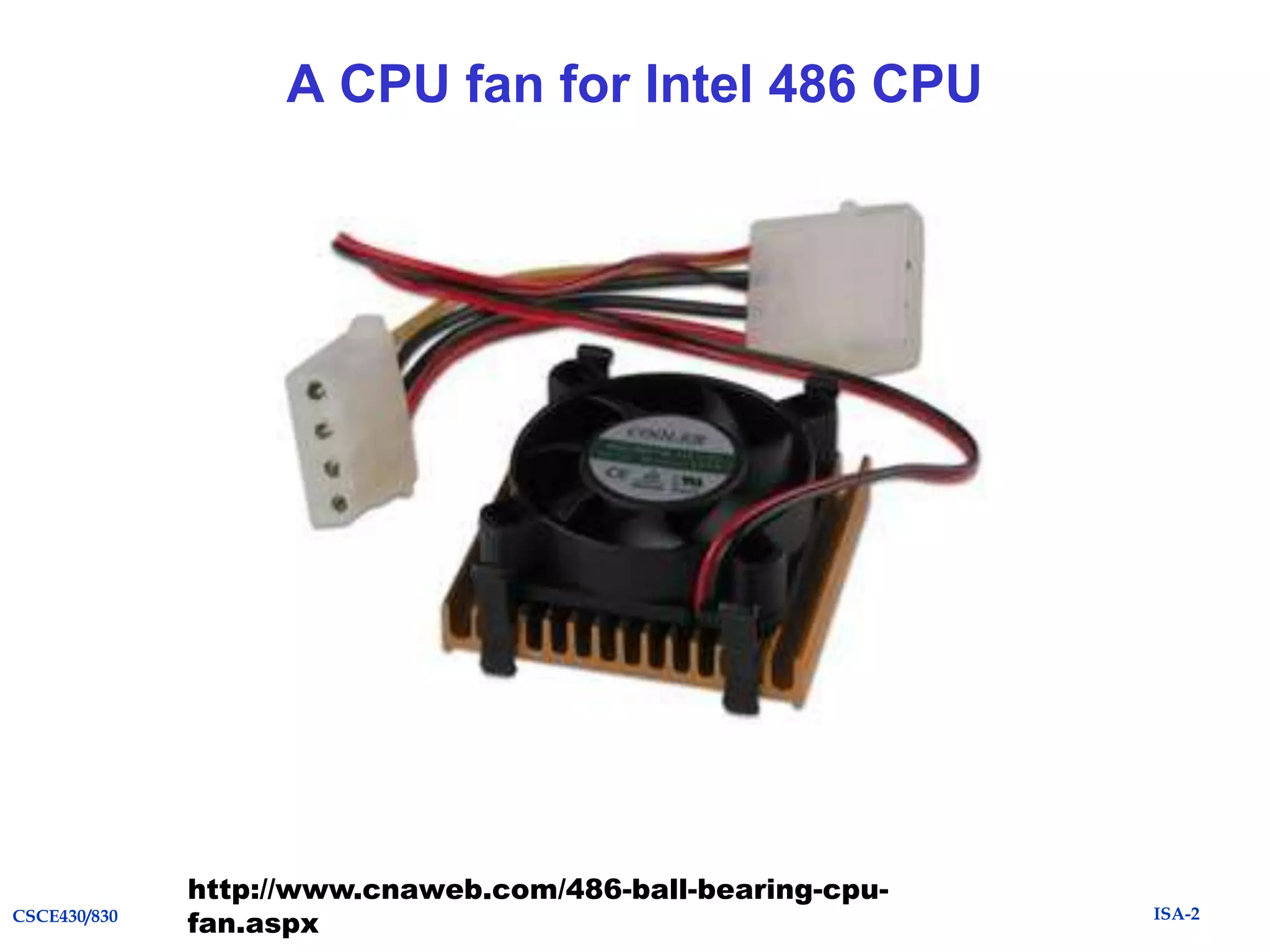 A CPU fan for Intel 486 CPU

CSCE430/830

http://www.cnaweb.com/486-ball-bearing-cpufan.aspx

ISA-2

 