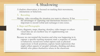 Observing Shadow Classroom Action Research | PPTX