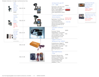 Wholesale Car Electronics - Car Gadgets - Auto Electronics from China

                              Night                                                                           HD Mini DVR with TFT                            Ford Focus/ Mondeo
                              Vision                                                                          LCD - 1080P                                     DVD Player with
                              Mini DVR                                                                                                        $195.50         Navigate System
                                                                                                              Specfication * HD Mini DVR
                              with 2.5                                                                                                        ... more info   Bluetooth
                                              HSL-DV-06                                                       with 2 Inch TFT Display
                              Inch LCD                                                                        Screen * 4 times digital zoom *                 $289.51 $265.99
                              Monitor                                                                         With low illumination, 8                        Save: 8% off
                              $45.60                                                                          million hige definition camera
                                                                                                              *...                                            Bluetooth In-Car DVD
                              1.5 Inch                                                                        1.5 Inch Car DVR with                           Player 7 Inch 1Din - TV
                              Car DVR                                                                         Motion Detection                                USB SD iPod
                                                                                                                                            $53.60 $41.99
                              with                                                                            Specfication * Car DVR with Save: 22% off       $221.19 $203.99
                              Motion                                                                          1.5 Inch LCD Screen *                           Save: 8% off
                                              HSL-DV-07
                              Detection                                                                       Automatically take video      ... more info
                              $53.60                                                                          when you turn on the ignition
                              $41.99                                                                          and shut down after turn off
                              Save: 22%                                                                       the ignition *...
                              off                                                                             Automatic Car Remote
                                                                                                              Starter
                                                                                                                                            $29.60
                              Car Video                                                                       Functions * Works
                              Recorder        HSL-CA-07                                                       independently * Use a remote
                              with Mini                                                                       control to start car * Make   Add: 0
                                                                                                              your car ahead of cool in the
                              Sports
                                                                                                              hot summer,warm in cold
                              Camera                                                                          winter * Size of...
                              $33.87
                                                                                                              Digital TV (DVB-T)
                                                                                                              Receiver for Cars - MPEG2
                                                                                                                                            $45.60
                                                                                                              General function: Digital TV
                                              HSL-CA-09                                                       (DVB-T) for in-car use, which
                                                                                                              receives MPEG-2 encoded       Add: 0
                                                                                                              signals Specification *
                                                                                                              Receiving frequency: VHF-
                                                                                                              H...
                                                                                                              Easy Install Windows
                                                                                                              Closer
                                                                                                                                              $16.92
                                                                                                              Functions * Remote close
                                              HSL-CA-08                                                       windows * Durable in ultra-
                                                                                                              low temperature * Windows       Add: 0
                                                                                                              close automatically when
                                                                                                              doors are locked * Easy
                                                                                                              installation * Color:...




http://www.happyshoppinglife.com/car-accessories-car-electronics-c-37_39.html（第 3／8 页）6/20/2012 12:54:32 PM
 