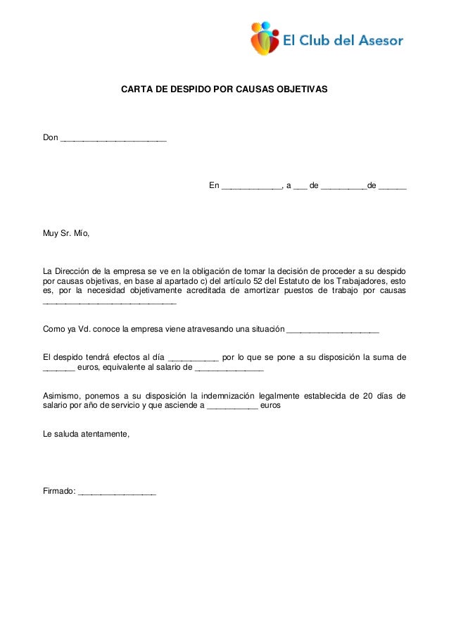 Carta De Despido Para Que Sirve - Sample Site w