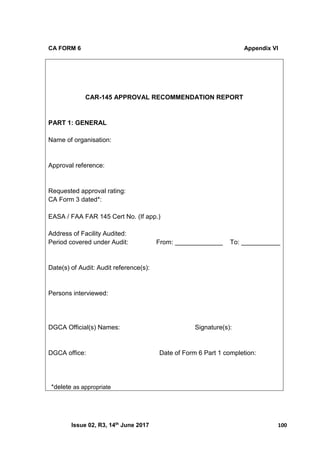 Car 145 issue 2, rev. 3 170614 | PDF