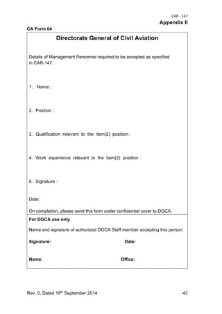 Car 147 MTO Type Training | PDF