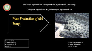 Professor Jayashankar Telangana State Agricultural University
College of Agriculture, Rajendranagar, Hyderabad-30
Submitted By :
Arunodaya Maji
CARA-2018-110
Batch - D
Under the guidance of,
Course In-charge :
Dr. S. Triveni
 