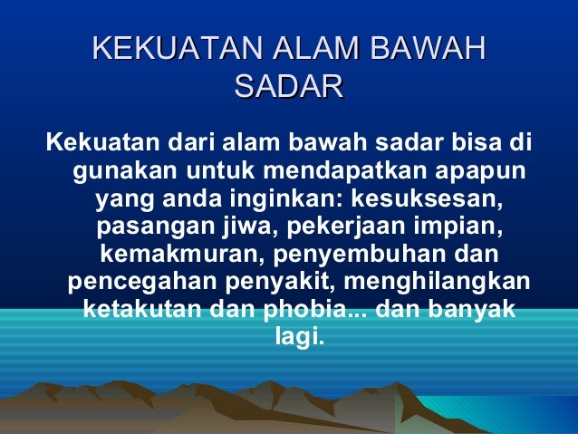 Cara Bicara Kepada Alam Bawah Sadar