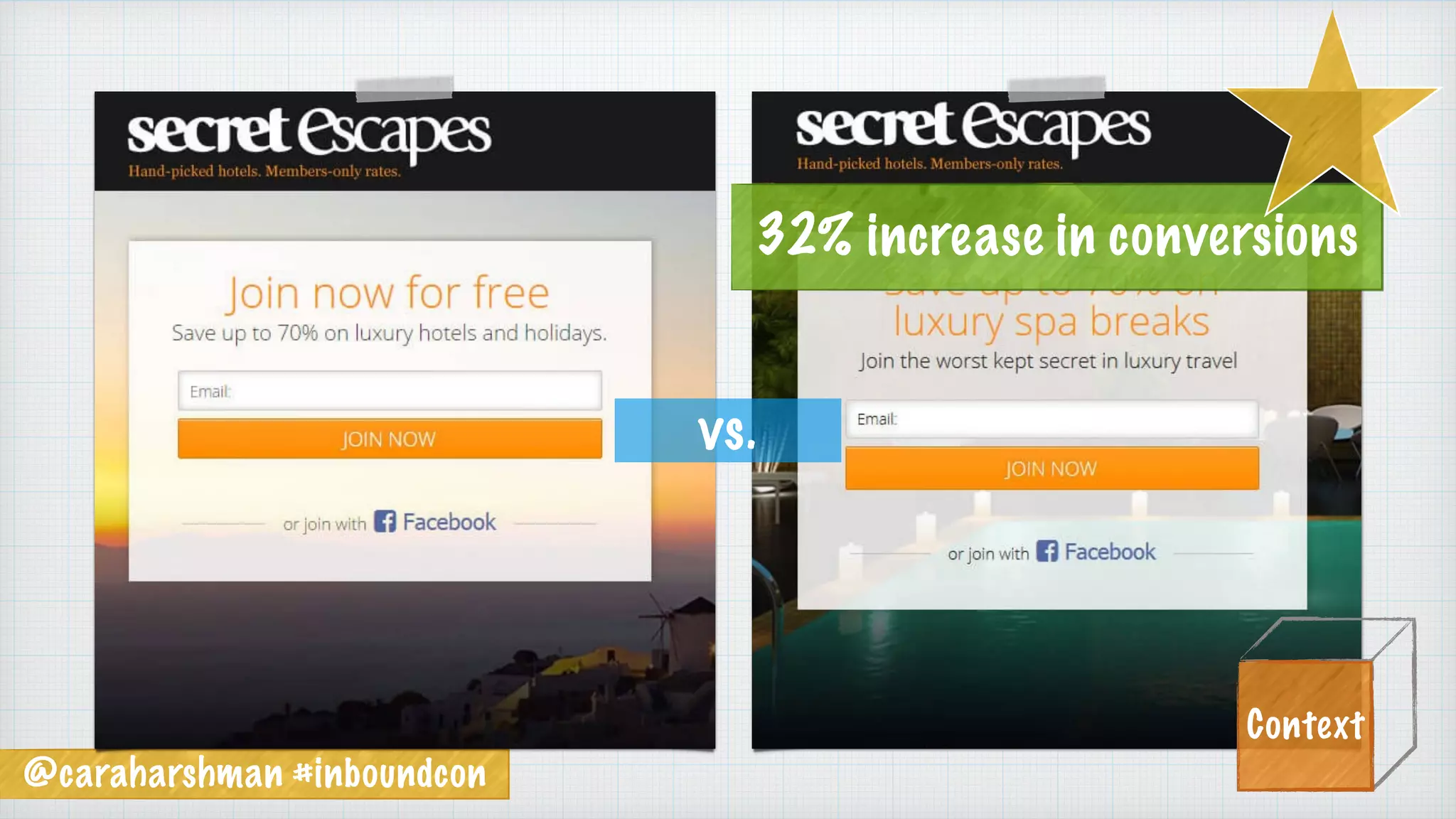 @caraharshman #inboundcon
32% increase in conversions
Context
vs.
 