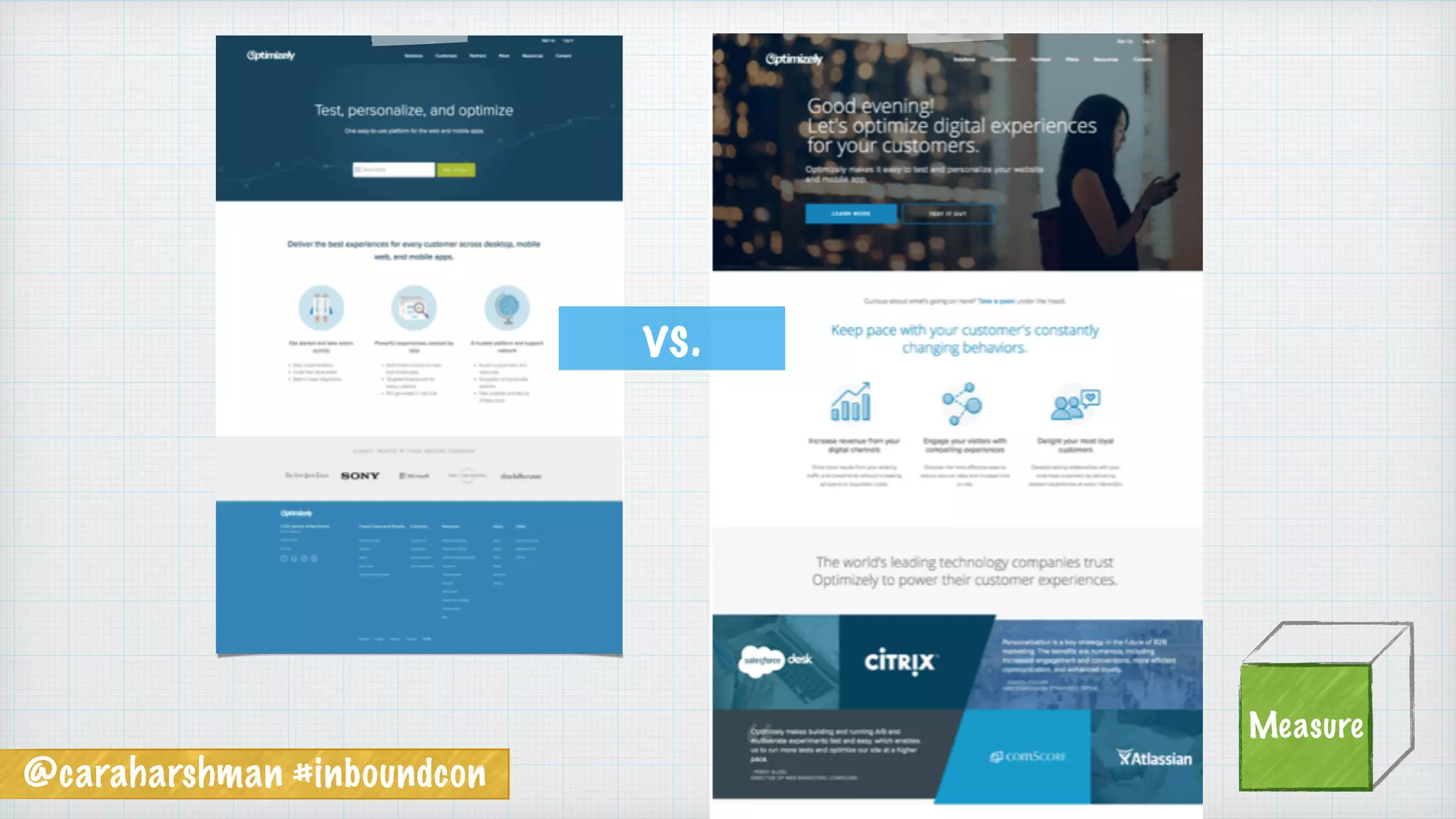@caraharshman #inboundcon
vs.
Measure
 