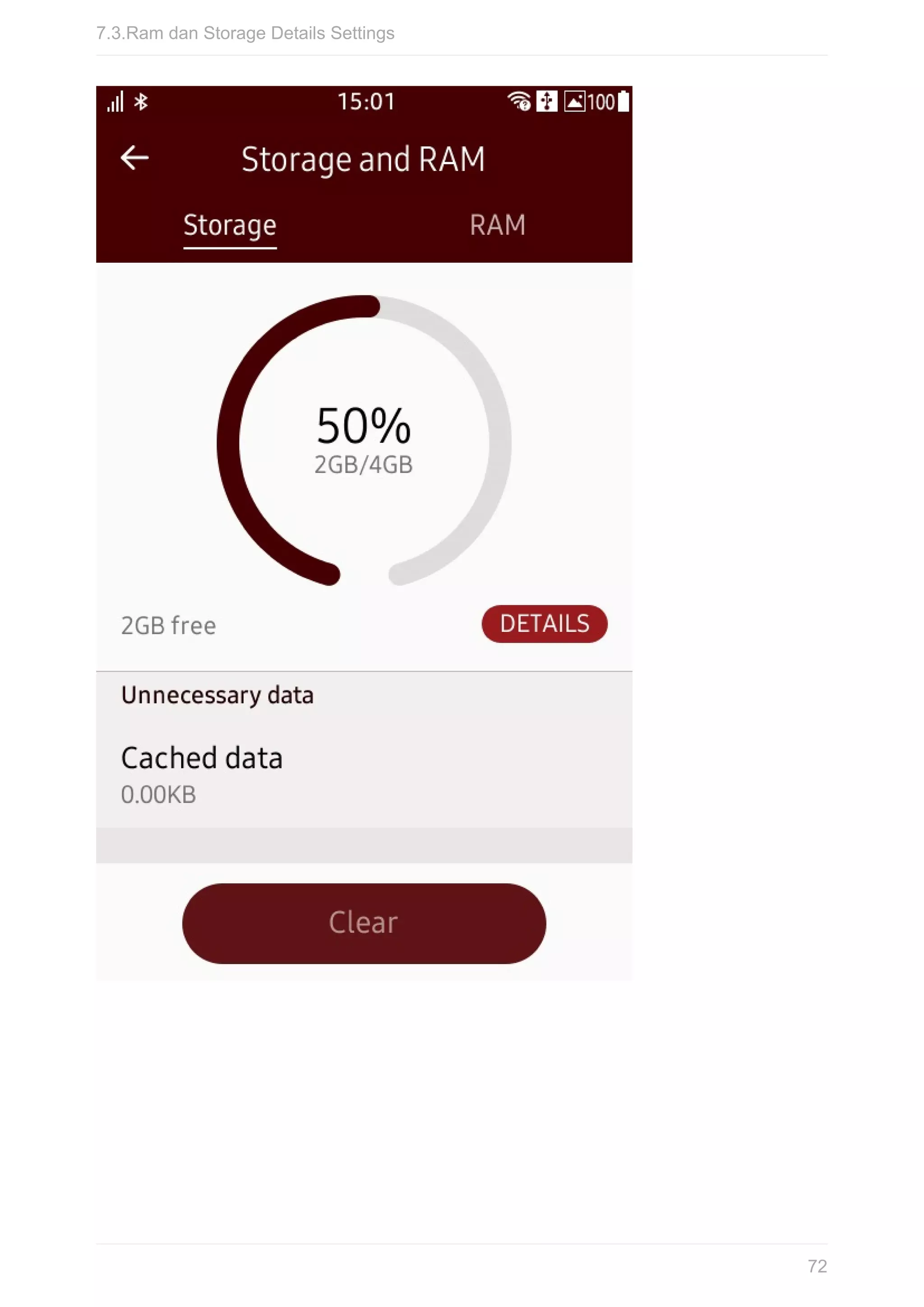 7.3.Ram	dan	Storage	Details	Settings
72
 