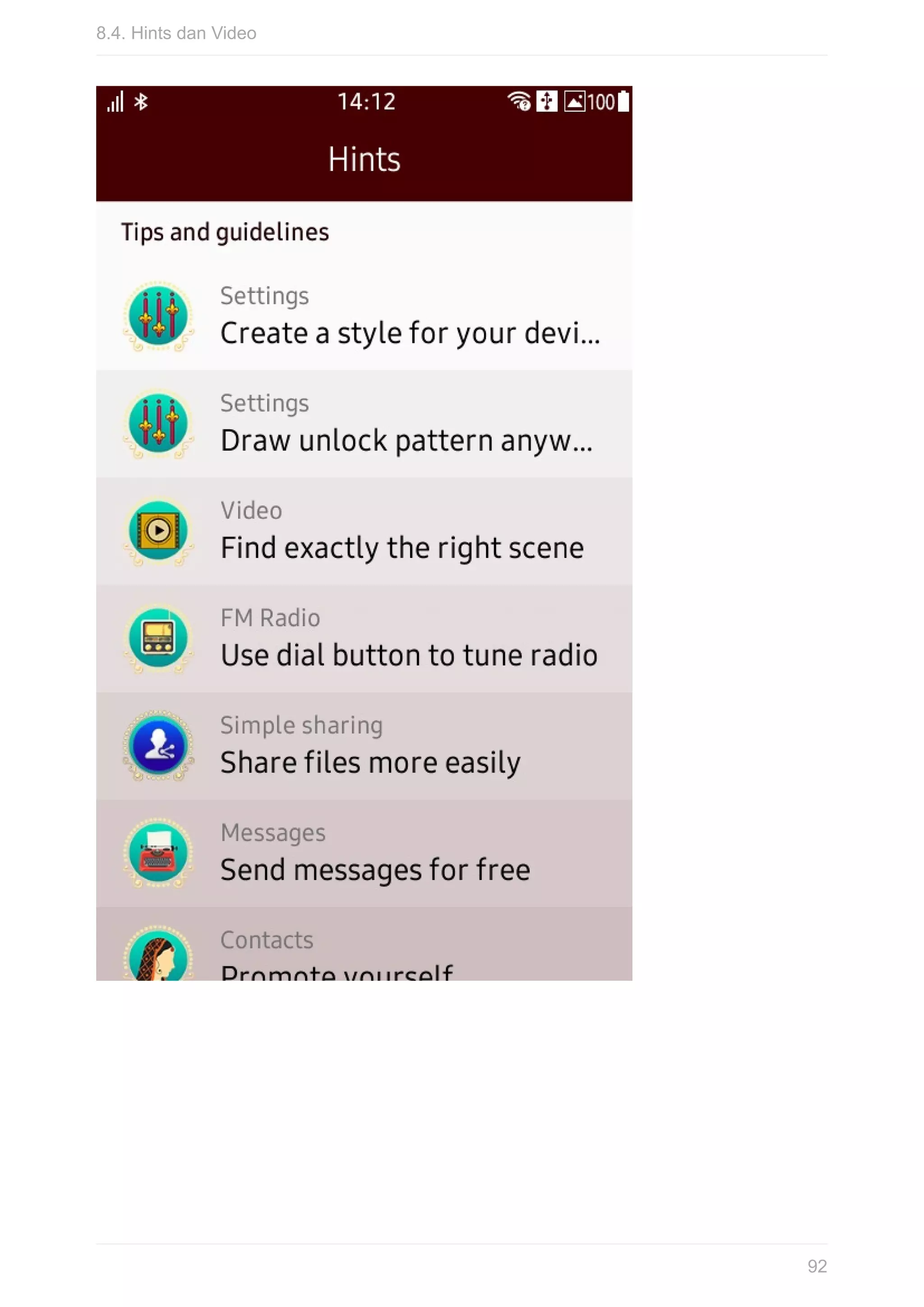 8.4.	Hints	dan	Video
92
 
