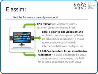 E assim:
Youtube Ads merece uma página especial
 