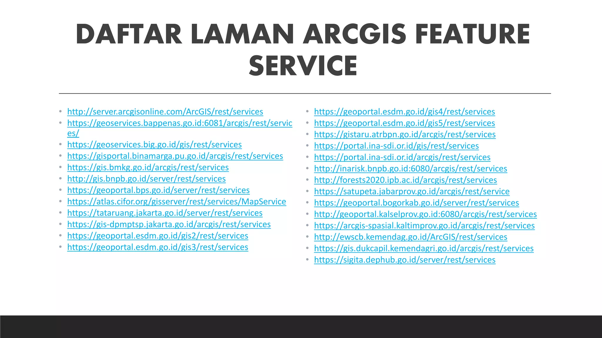 Cara Akses ArcGIS Feature Service | PPTX