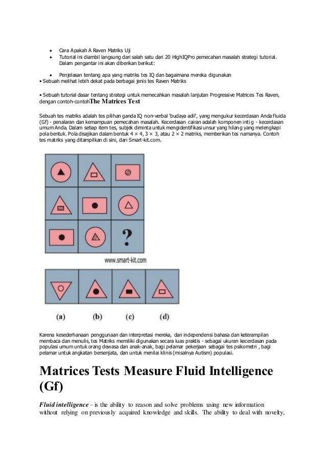 Cara Apakah A Raven Matriks Uji