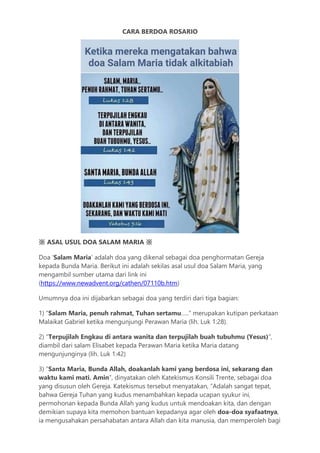 Berdoa Rosario Katolik sebuah panduan untuk pemula | DOCX