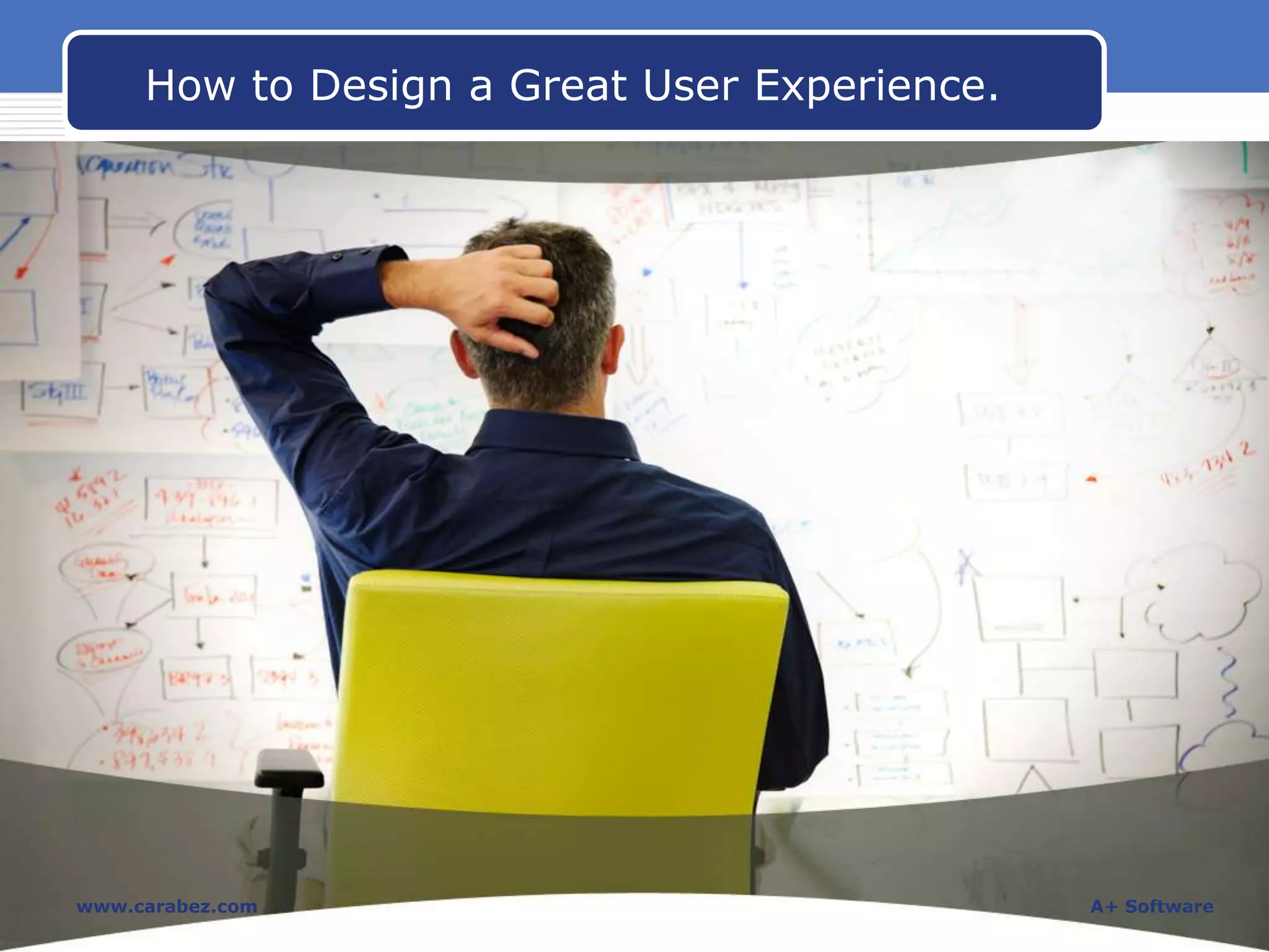 How to Design a Great User Experience.

www.carabez.com

A+ Software

 