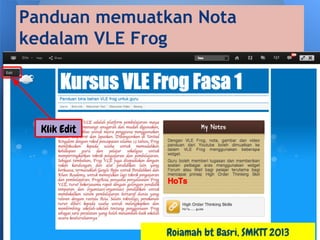 Panduan memuatkan Nota
kedalam VLE Frog
Roiamah bt Basri, SMKTT 2013
Klik Edit
 