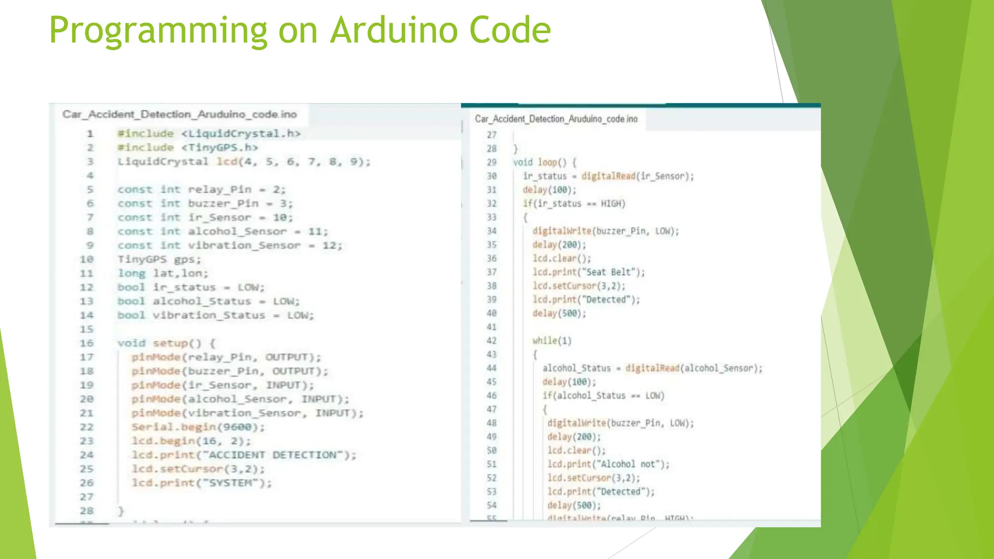 Programming on Arduino Code
 