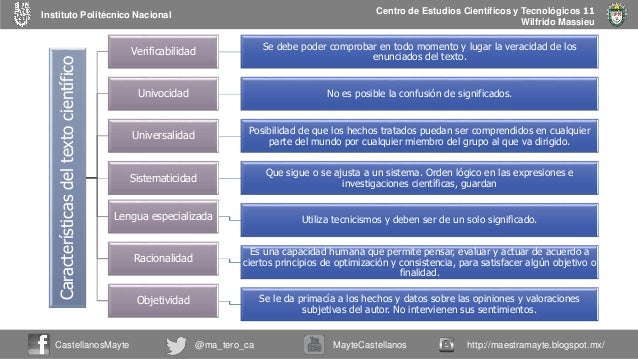 Características del discurso científico