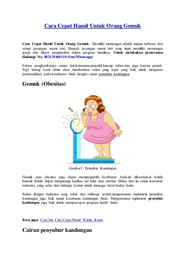 Cara Cepat Hamil Untuk Orang Gemuk Konsumsi Cairan Herbal