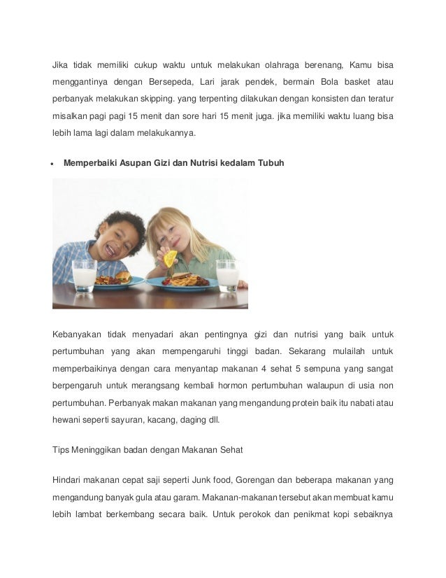 Cara Cepat Menambah Tinggi Badan Anak Usia 5-12 Tahun dengan mudah ta…