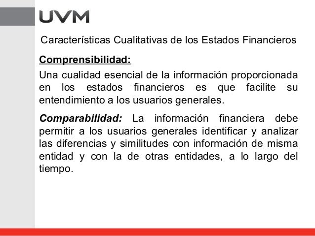 Caracteristicas de la información financiera