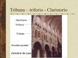Tribuna – triforio - Claristorio
 