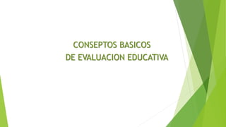 CONSEPTOS BASICOS
DE EVALUACION EDUCATIVA
 