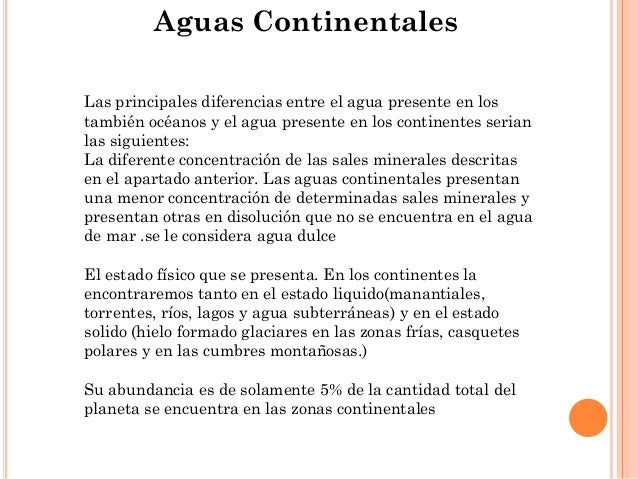 Caracteristicas del agua