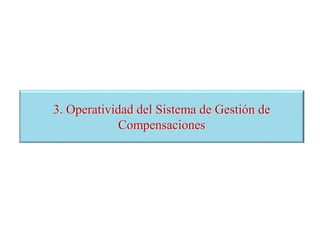 3. Operatividad del Sistema de Gestión de
Compensaciones
 