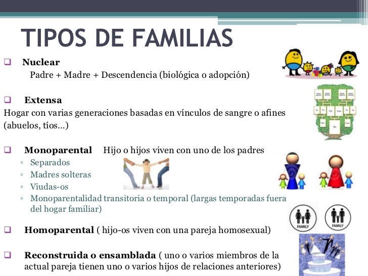 Caracteristicas de las familias actuales