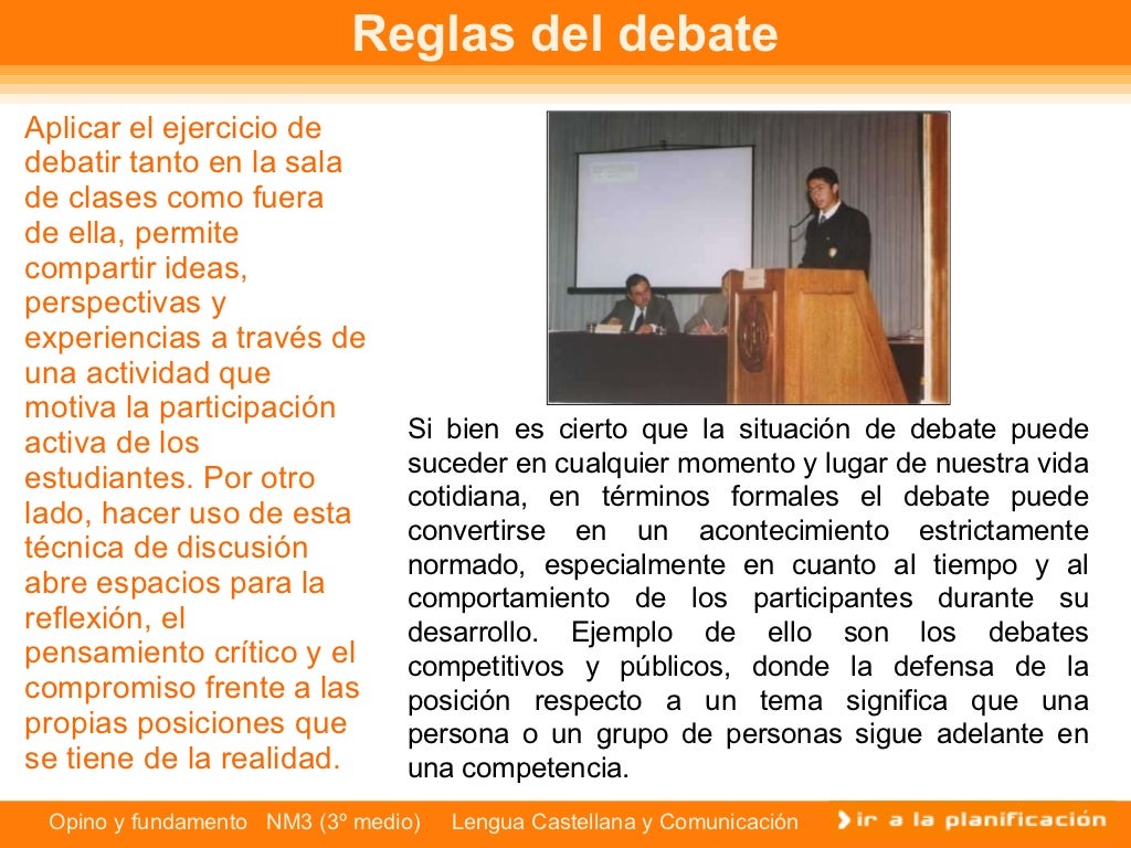 Caracteristicas Del Debate